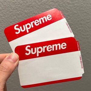 Supreme naming sticker (x2)